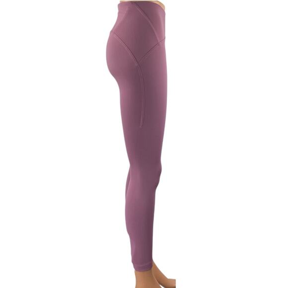Lululemon InStill Purple Pink Mid Rise Cropped Yoga Athletic Leggings Pants Sz 4 - Picture 2 of 5